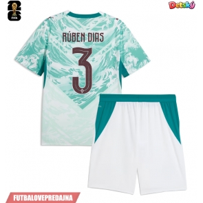 Lacne Dětský Futbalové dres Portugalsko Ruben Dias #3 MS 2026 Krátky Rukáv - Preč (+ trenírky)